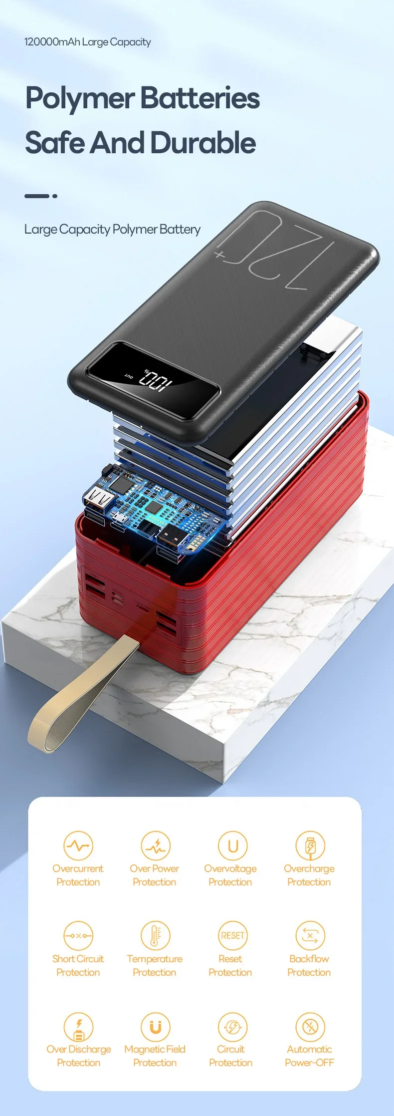 New 120000mAh Ultra Large Capacity 120W Fast Charger Portable Outdoor Power Bank for IPhone Xiaomi Huawei External Battery Pack 12 S375a257711cd42d992e3dfa4091b83444