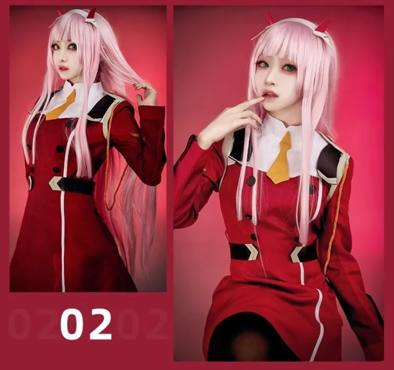 DARLING in the FRANXX Zero Two Red Uniform Cosplay Costume