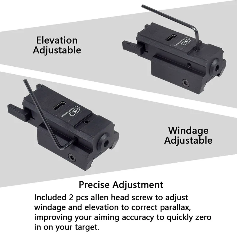 USB Charging Laser Sight Pointer Airsoft Power Pistol Laser For 11mm 20mm Rail Glock 17 19 Rechargeable Gun laser sight