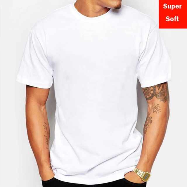 Man Summer Super soft white T shirts Men Short Sleeve Modal Flexible T-shirt white color Basic casual Tee Shirt Tops 1