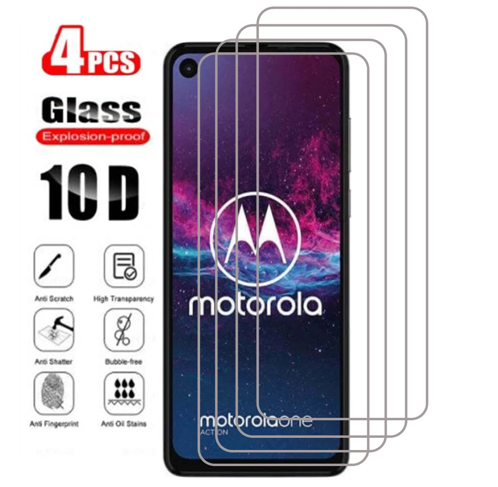 4Pcs Tempered Glass For Motorola One Action Fusion Plus Hyper