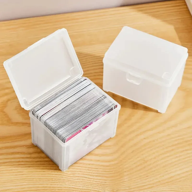 2PCS Small Semi-Transparent Plastic Cards Cases Folder Matte Flip-Top Jewelry Box Accessories Storage Organize Packaging Boxes jewelry storage box