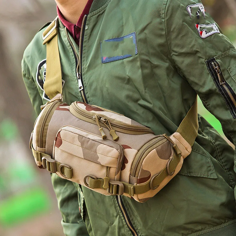 Bolsa de cintura táctica para acampar al aire libre para hombre, Mochila militar de nailon de alta capacidad para viaje