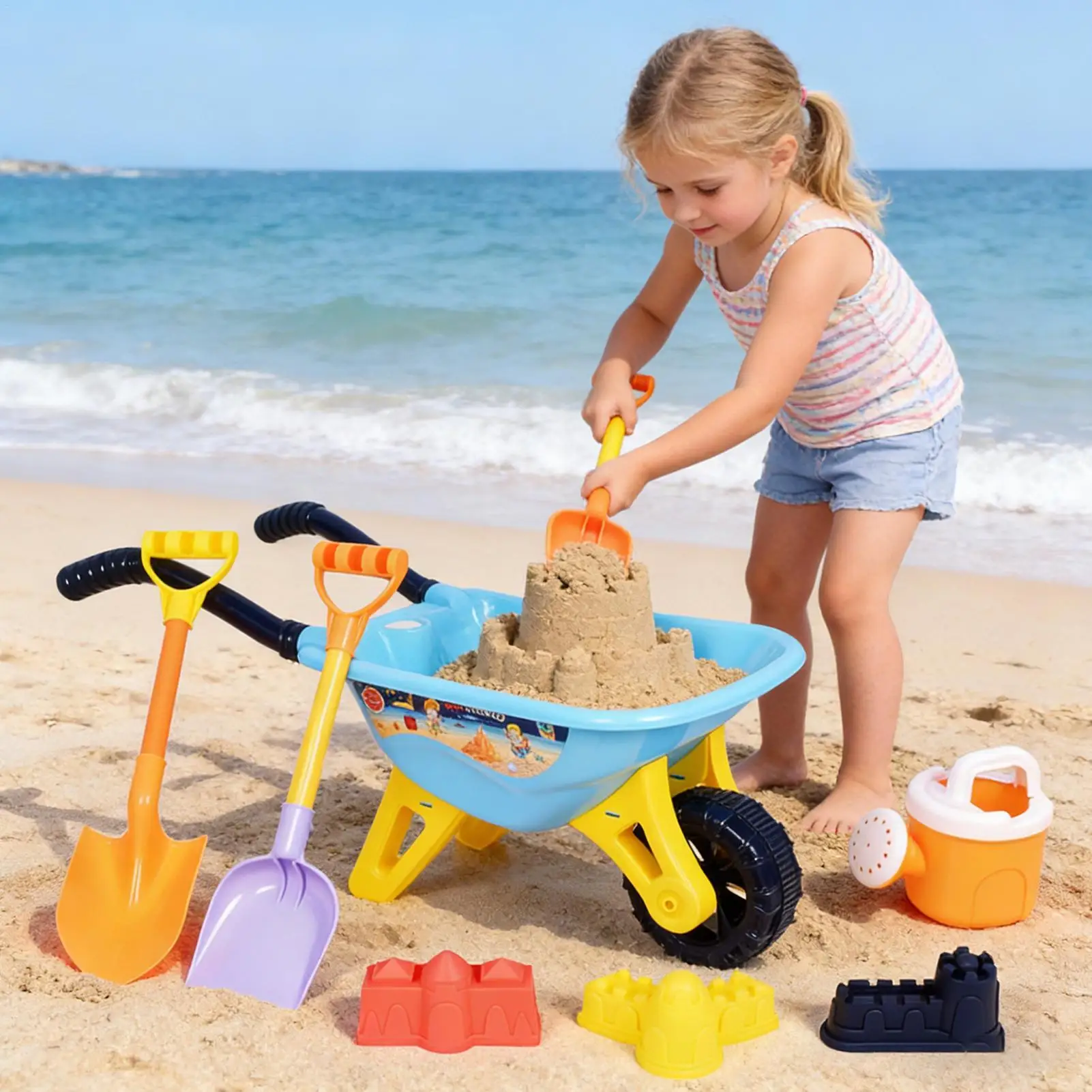Set di giochi da spiaggia per bambini con paletta e innaffiatoio_voghion.com