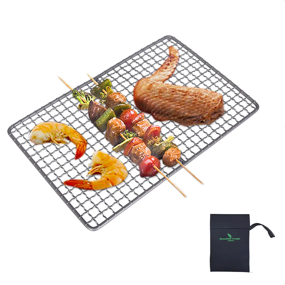 

Boundless Voyage Titanium Mini BBQ Grill Charcoal Barbecue Grill Food Carbon Furnace Gas Grill Camping Beach Picnic Cook Tools