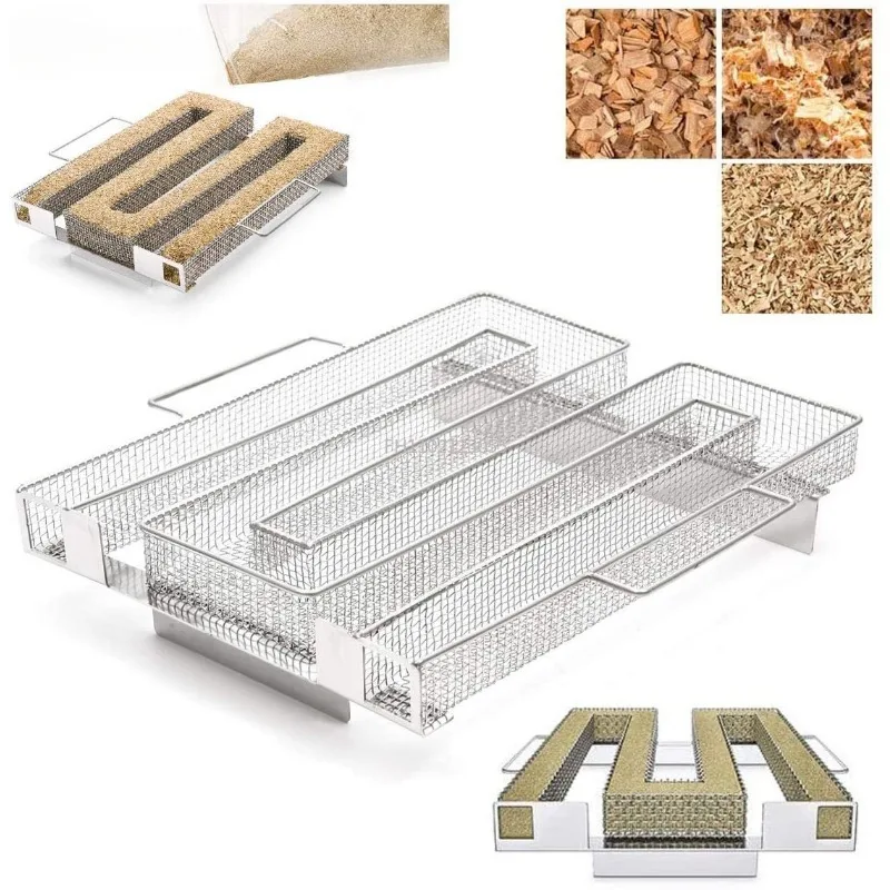 Barbecue Smoke Box Cold Smoke Generator Stainless Steel Grill Net BBQ Tool Accessory 1Pc