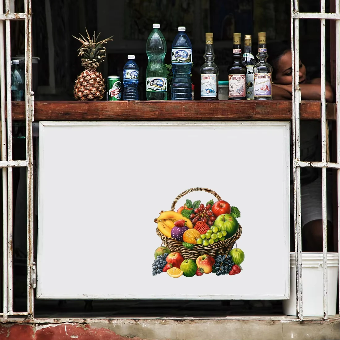 Three Ratels Bright tropical fruit classic stickers kitchen decoration refrigerator decals dessert shop window sticke G05 wall stickers,window stickers