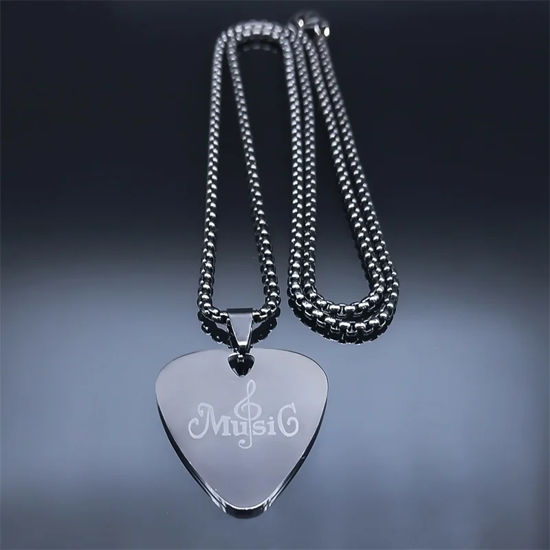 Hip Hop Triangle Guitar Pick Necklace | Stainless Steel Pendant
