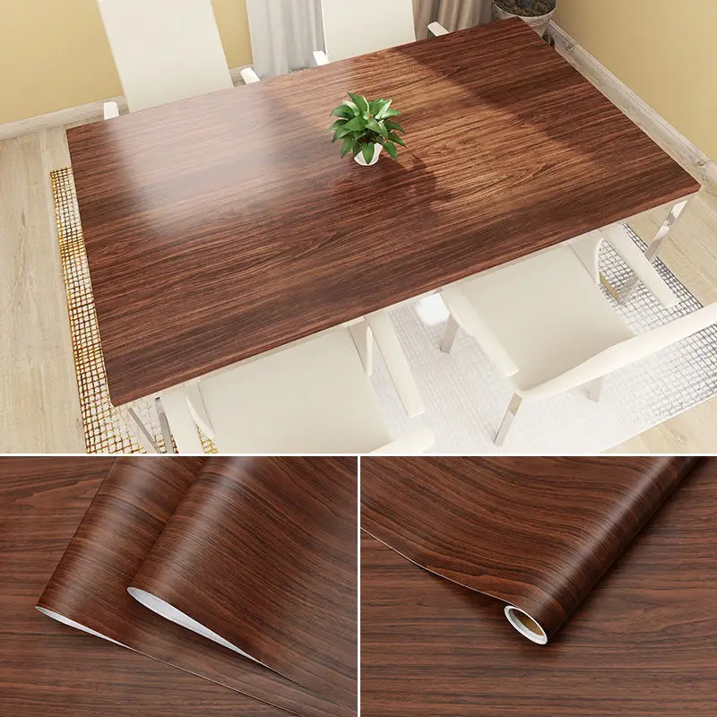 Waterproof Self-Adhesive Vinyl Wood Wallpaper for Home and Bedroom Decoration