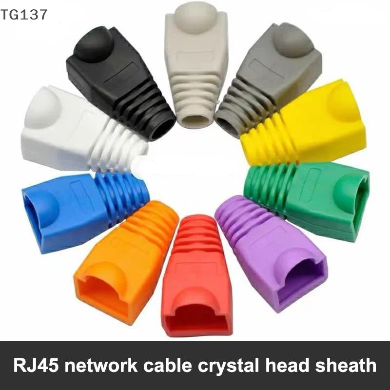 50/100개 이더넷 네트워크 케이블 커넥터 플러그 RJ45 케이블 커넥터 플러그 커버 스트레인 릴리프 부츠