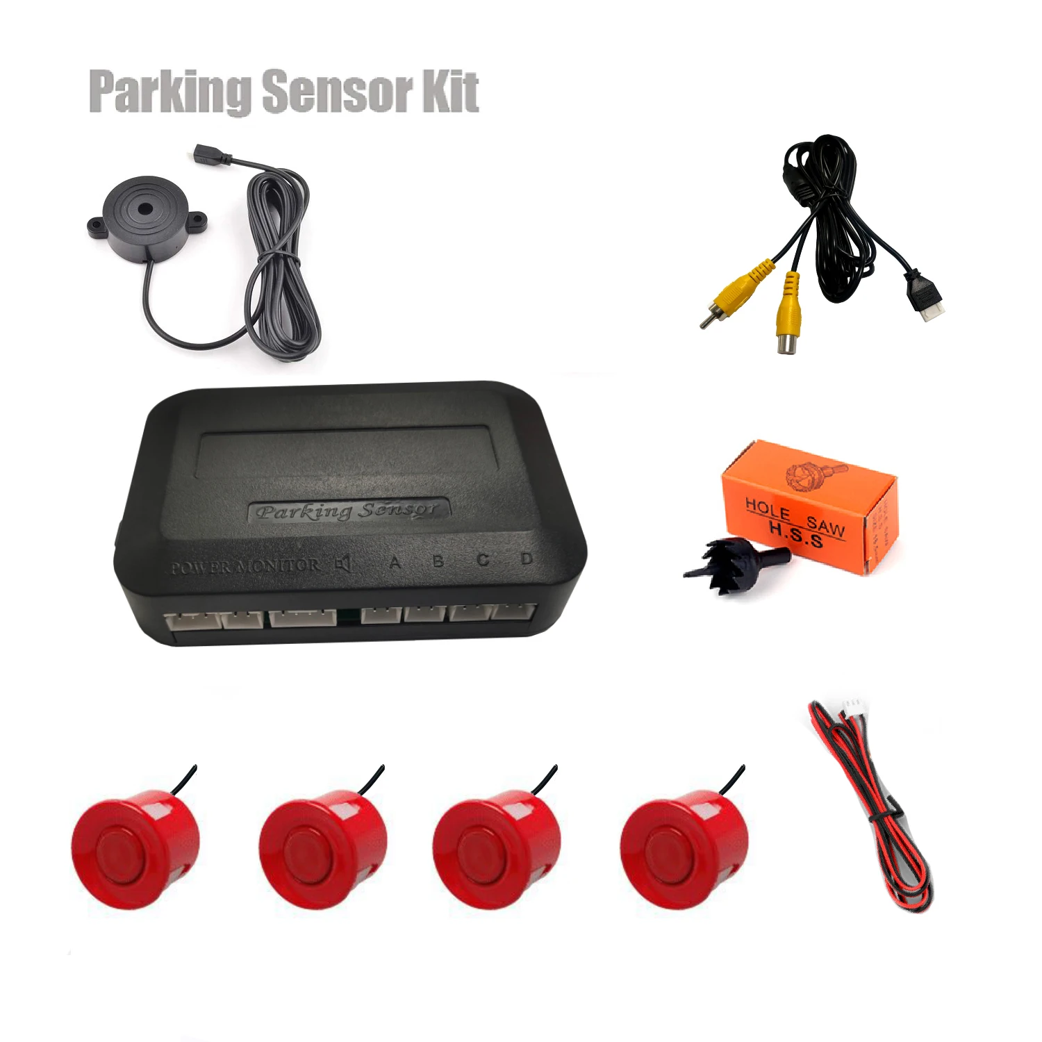 Enhanced Video Parking Sensor Kit with Digital Display and Buzzer Alert System