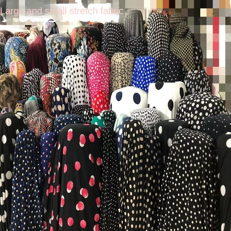 

Платье из плетеной ткани в горошек ITY, топ, танцевальная юбка, размер в горошек, четырехсторонняя эластичная ткань