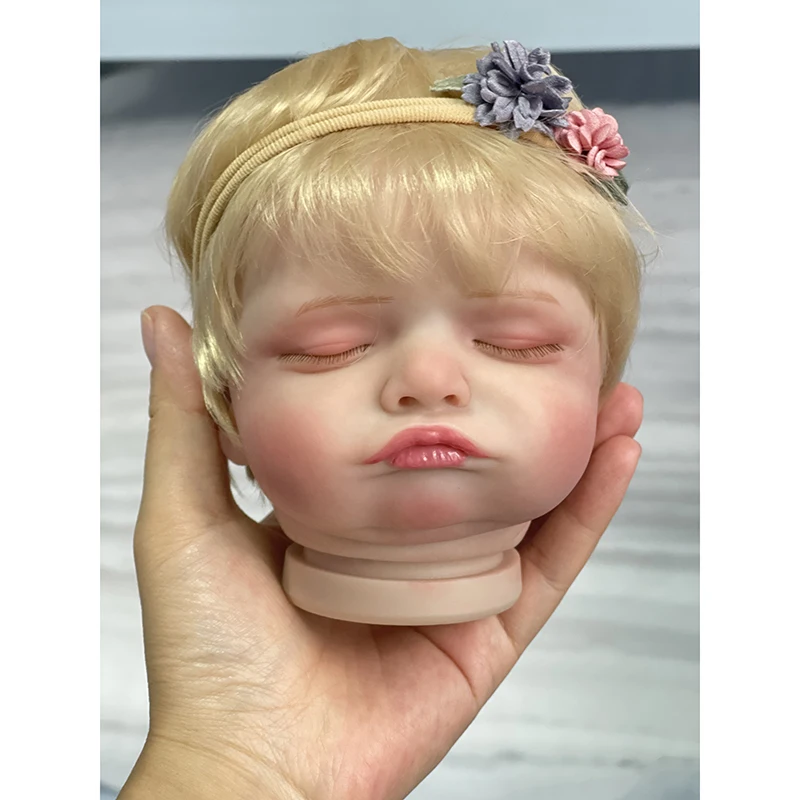 손 뿌리가있는 3D 피부 재 태어난 비비 로잘리, 금발 머리 부품, 팔다리 및 천 바디, DIY 재 태어난 인형 키트, 어린이용 선물