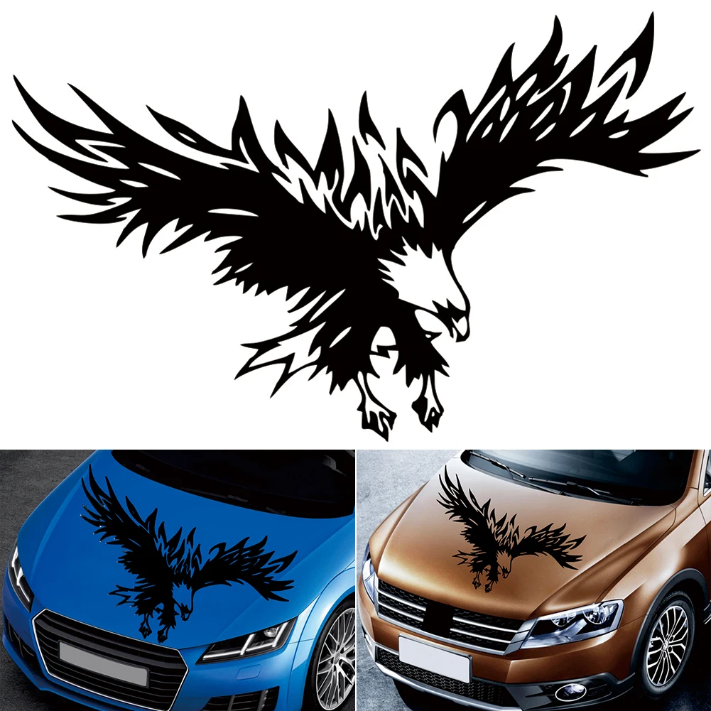 

1Pc Car Hood Stickers Eagle Decal Flying Wings Eagle Tribal Pattern For Truck SUV Body Sticker Decal Bird Wings Sticker Car Side