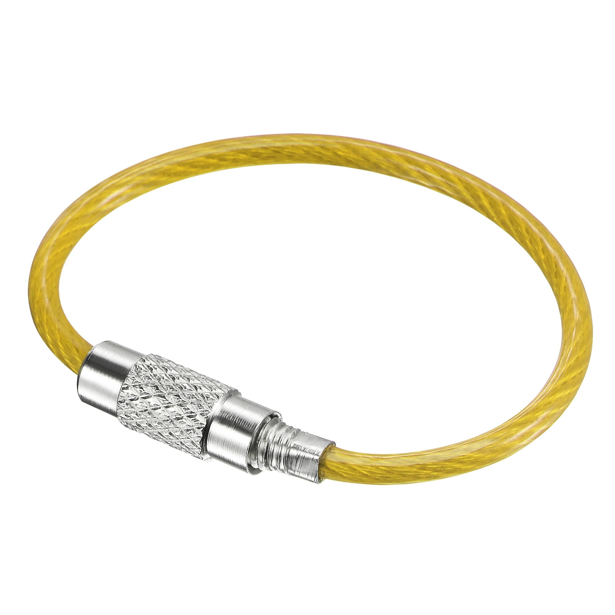 uxcell Wire Keychain Key Ring Loop Cable for Handbag Lanyard Zipper PVC Coated Stainless Steel 5