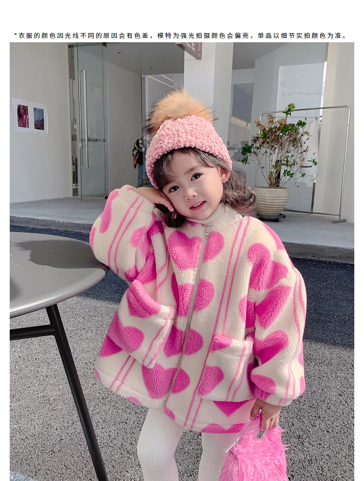 New  Girls  Jacket   Fleece Thickness   Kids  Coats   Children  Outerwear  Winter Autumn