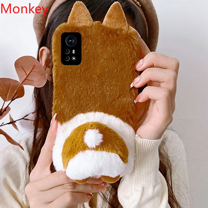 3D Cute Corgi Soft Squishy Butt Phone Case For Xiaomi Redmi 12C A1 Poco F4  F3 X4 X3 GT Mi 12 11I 10 9 10T Plush Soft Cover Coque