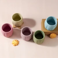 1PC Silicone Baby Cups Cartoon Pumpkin Water Bottle Drinking Sets For Baby Portable Kids Cup Liquid Storage For Children 1