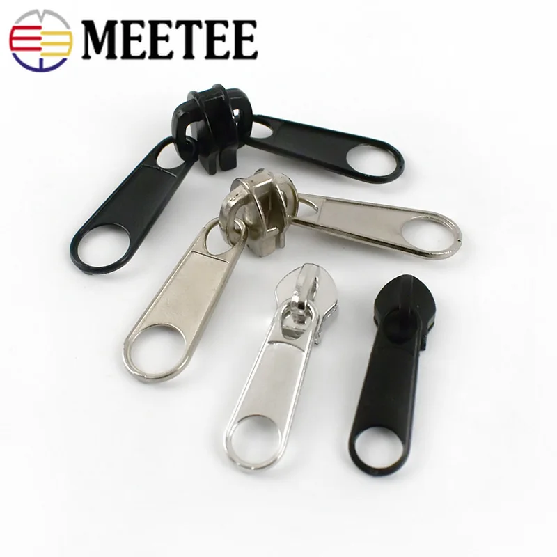 Zipper Sliders Zip Heads Pullers 10Pcs for Nylon Zippers Backpack Bag Jacket Clothes Sewing Repair Kit DIY Accessories zipper repair kit,zipper pullers,zipper sliders,zipper heads,zipper accessories