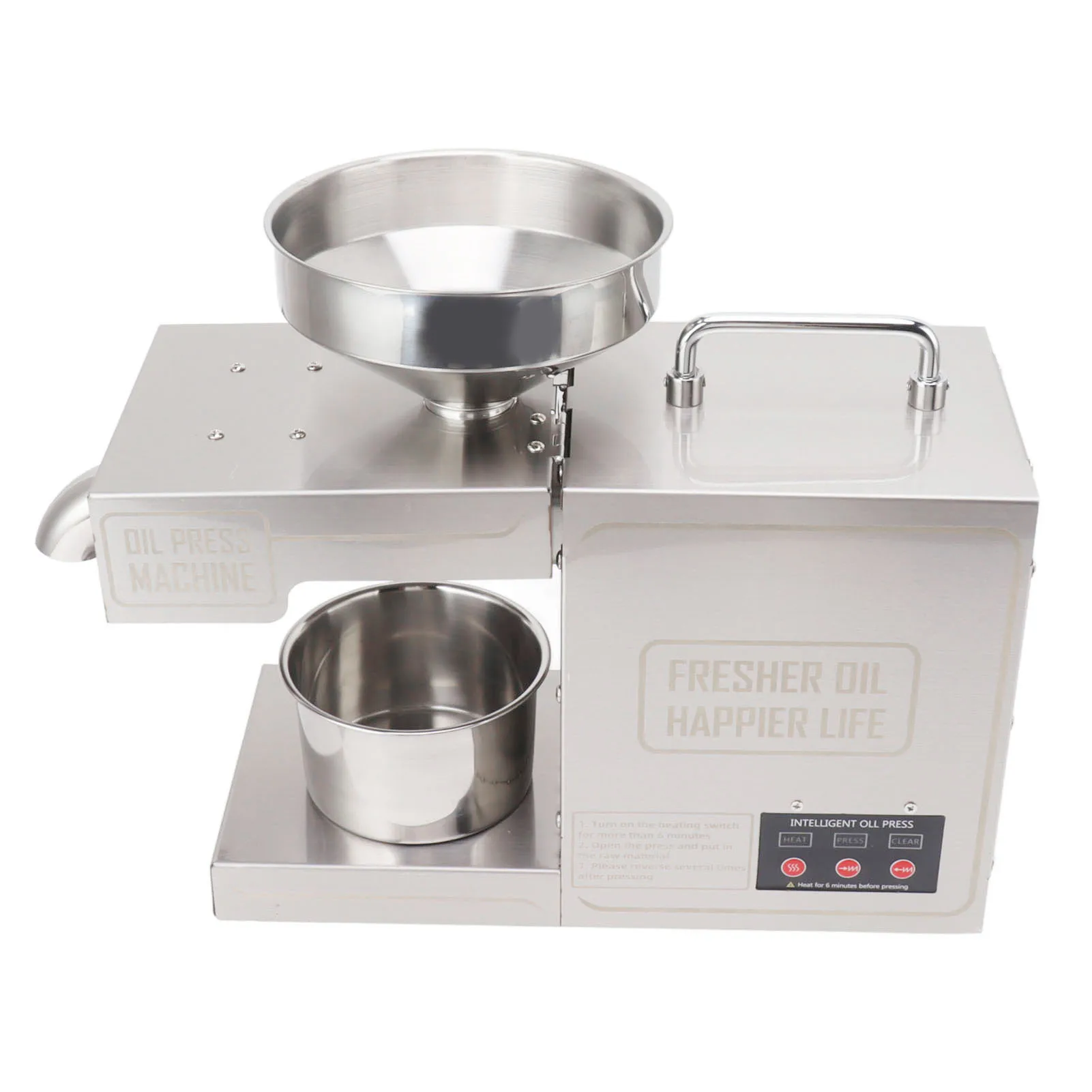 Oil Press Machine Household Oil Press Machine Intelligent Automatic Electric Stainless Steel Cold Hot Oil Press Extractor 110V/220V