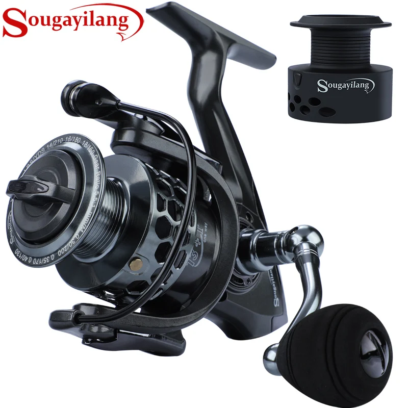 Sougayilang Spinning Fishing Reel 13+1BB Aluminum Alloy Spool Fishing Reel  12KG Max Drag 5.5:1 High Speed Ratio Carp Reel Pesca - AliExpress