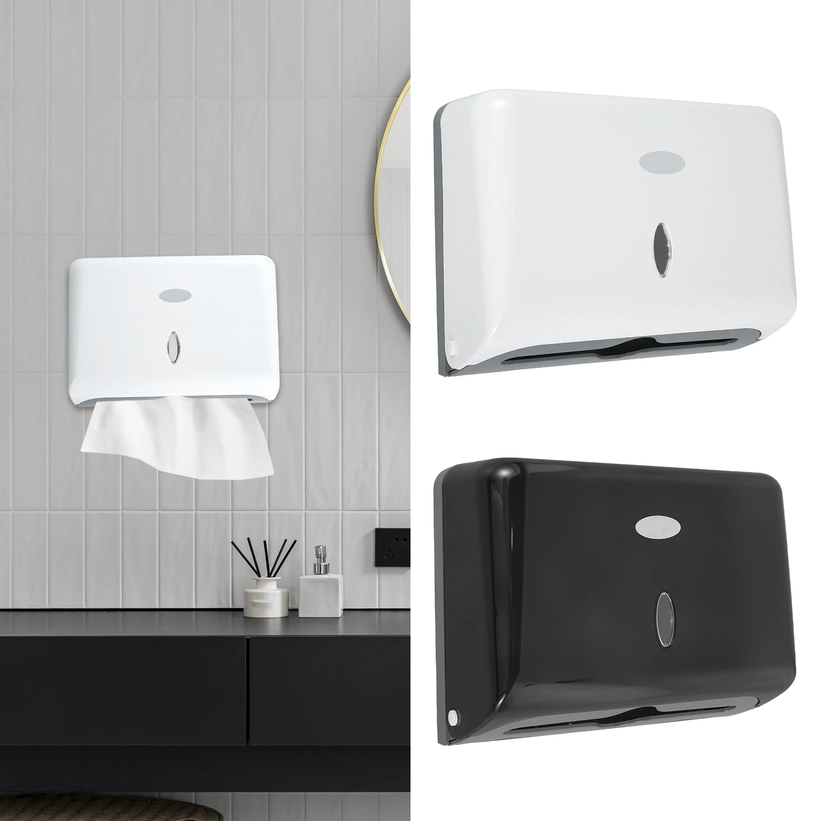 Wall Mount Paper Towel Box Universal Hotel Toilet Commercial Tissue Dispensers Punch-free Multifold Tri-Fold Paper Holder home 5