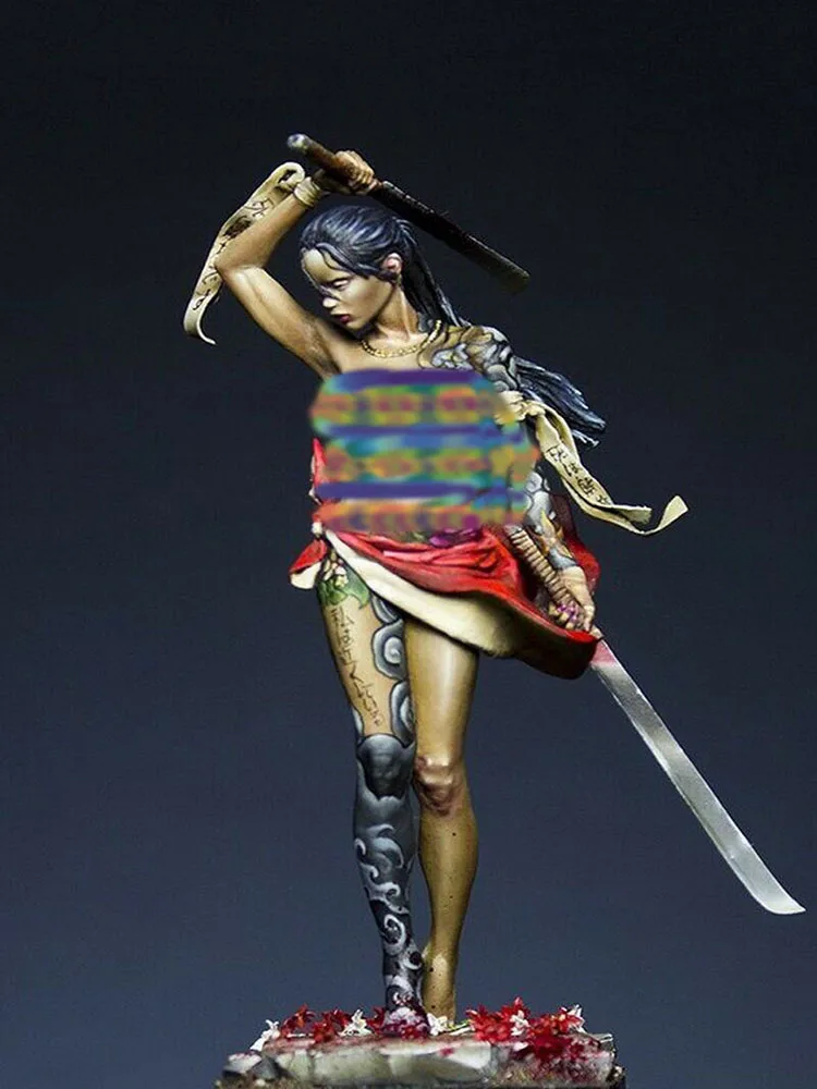 Unmontierte 1/24 75 mm schöne Krieger Tod 75 mm Miniaturmodellbausätze aus Kunstharz, unbemalt