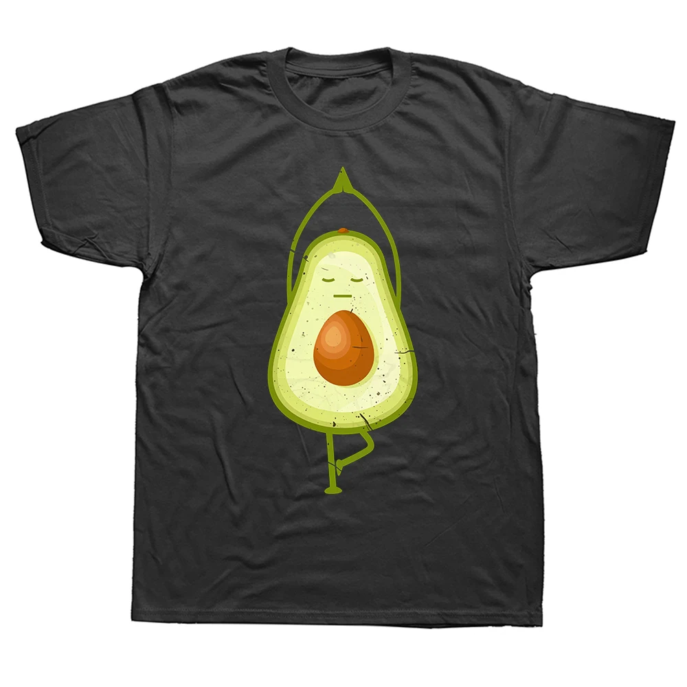 Avocado Yoga Lustige Namaste Meditation Vegane T-Shirts Mode Herren T-Shirts Slim Fit T-Shirts Baumwolle Casual