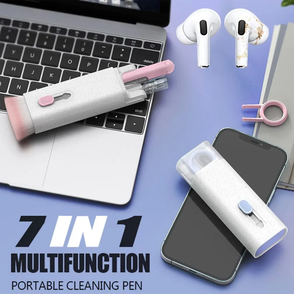 

For Airpods 3 21 Headset Cleaning Tool Keycap Puller 7-in-1 Computer Keyboard Cleaner Brush Kit Bluetooth Earphone Cleaning Pen