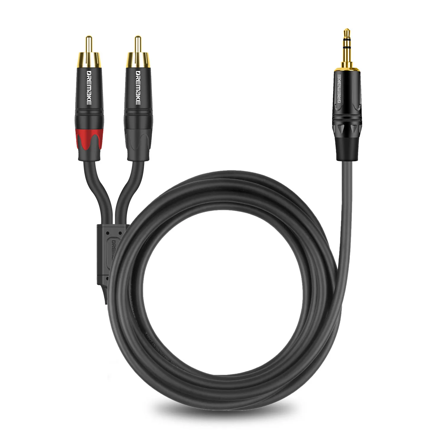 Cavo Audio RCA Da 3,5 Mm A 2 RCA Maschio 2m - Adattatore A Y In Nylon Intrecciato - Compatibile Con Smartphone, TV, Altoparlanti - 2