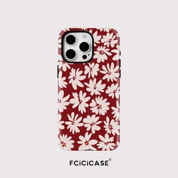 Fashionable Flower Pattern Magnetic Soft Rubber Frame Case with Double - Layer Back Cover - iPhone 14 Pro Max (TYFL100)