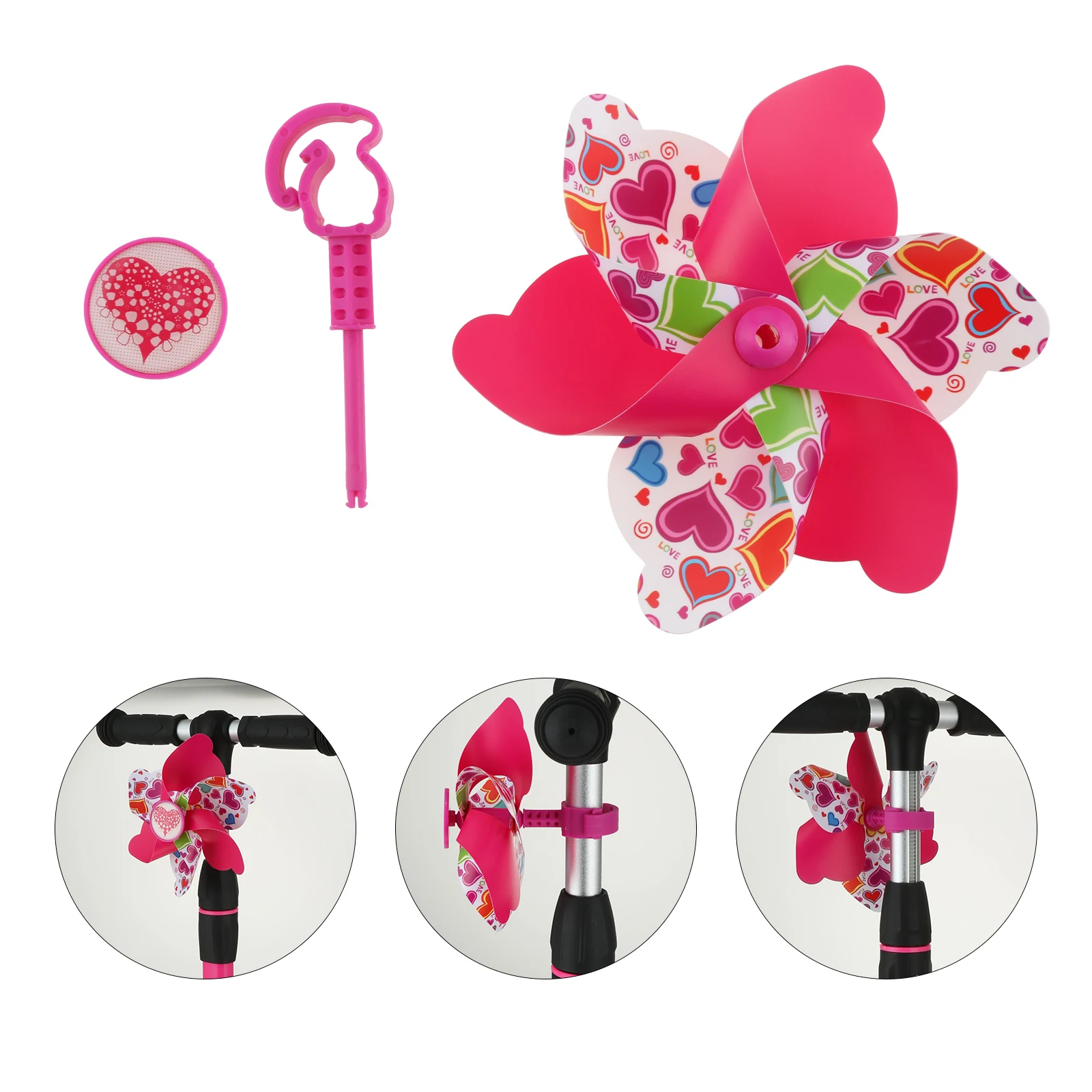 1pc Allek Children Scooter Windmill Short Pole Cartoon Pinwheel Decoration For Kids Bicycle Parts Accessories bike accessory