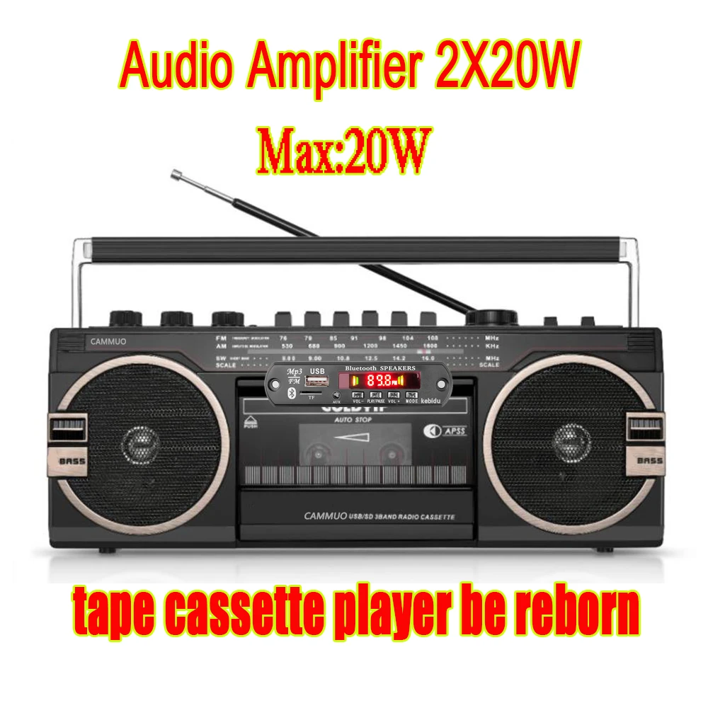 3.5mm AUX  5.0 MP3 ÷̾ ڴ     ű , ũ  TF ī FM  ŰƮ