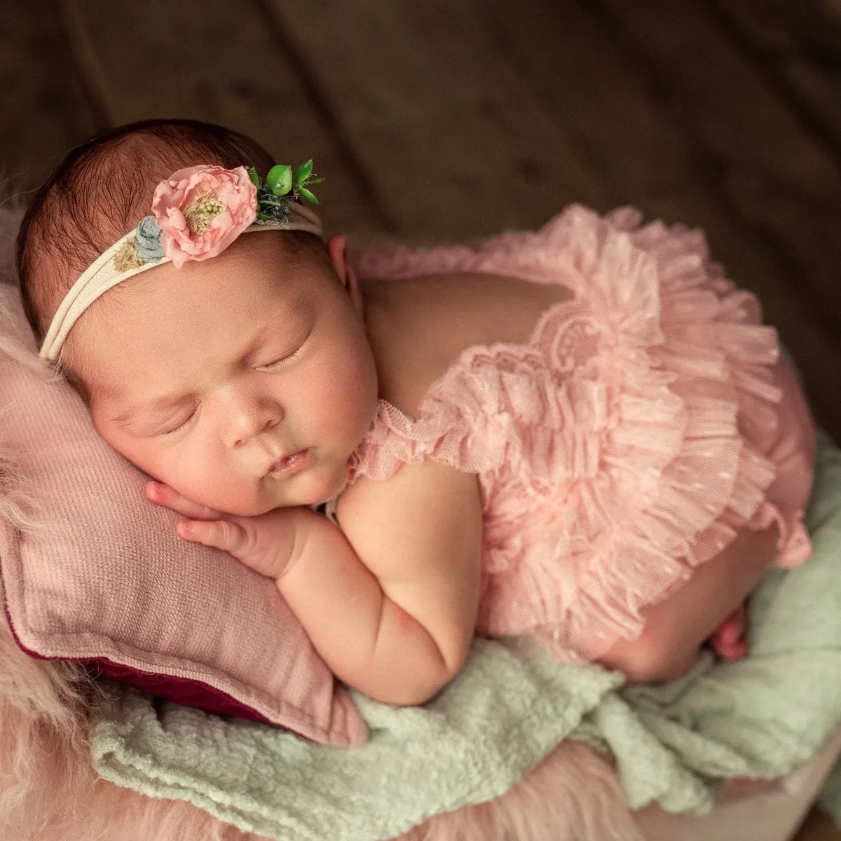 

Newborn Photography Clothing Studio Baby Girl Pink Jumpsuit Photo Props Accessories Infant 0-1Month Shoot Clothes Fotografia