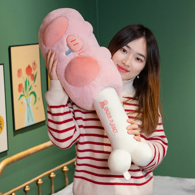 

Cartoon Meat Bone Dual-use Pillow Plush Toys Kawaii Pink Pig Nose Cushion Stuffed Plush Hand Warmer Soft High Quality Home Decor