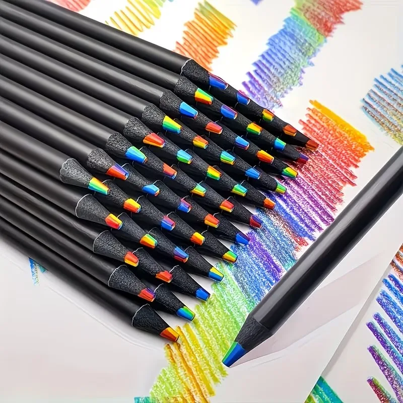5-100Pcs 컬러 연필 나무 그림 연필 무지개 어린이를위한 다채로운 색상 학생 성인 그림 교실 학교 미술 용품