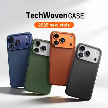 High-Quality TechWoven Magnetic Phone Case For iPhone 17/16/15/14/13 Pro Max For Magsafe Wireless Charging Tech Woven Back Cover 1