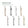 Gunmetal Freestanding Bathtub Faucet Set Floor Mounted Mixer Hot & Cold Shower System 2 Modes Handheld Shower &Round Spout 4