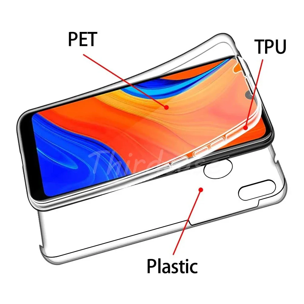 360 Full Body Shockproof Bumper Case - PC+Silicone Double Clear Anti-Knock Cover