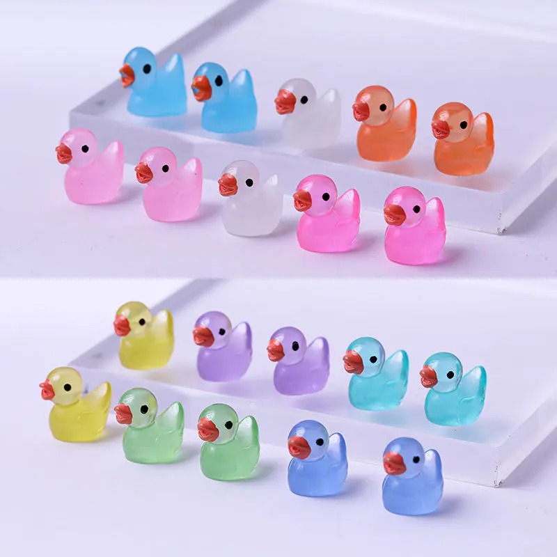 Miniature Duck Figurines Miniature Figurines Miniature Ornament Ornament Crafts Resin Ornaments Resin Crafts 50PCS Mini Fluorescent Yellow Duck Ornament Miniature Figures Tiny Duck Resin Handicraft Micro Landscape Dollhouse Decoration