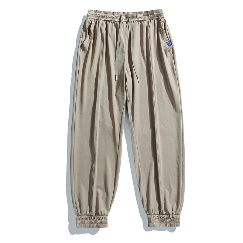 Summer Men's Pants Korean Edition Ice Silk Solid Color Slow Running and Quick Drying Sports Pants Fashion Versatile Harem Pants