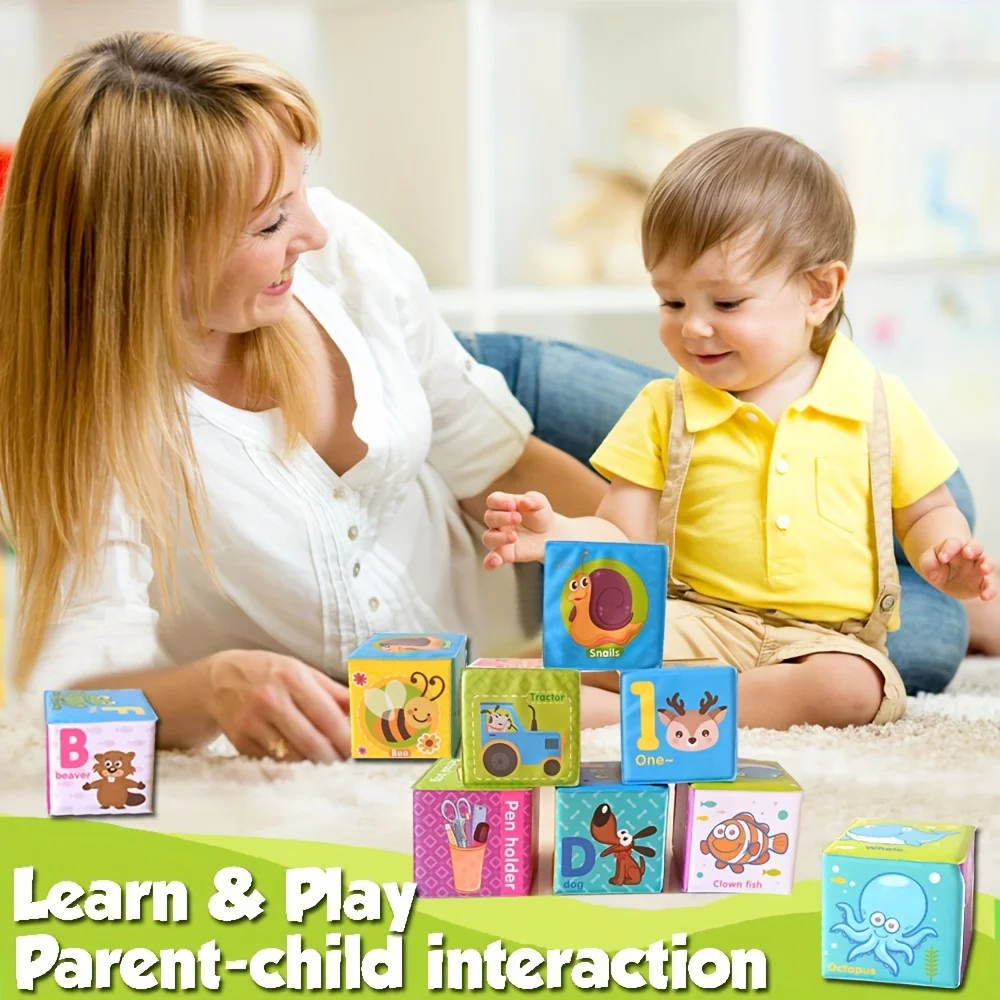 Early Learning Stacking Toys 4/6pcs EVA Leather Soft Blocks Interactive Game