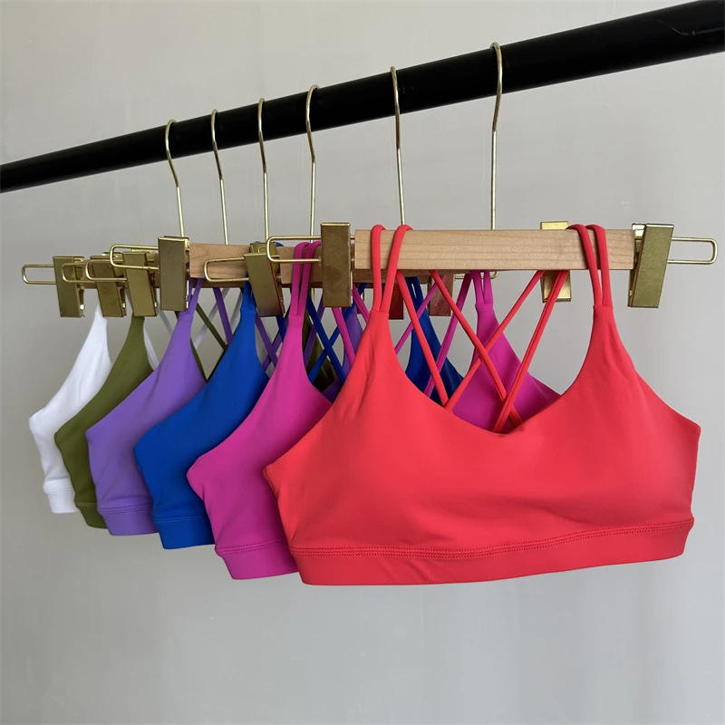 Solid Color Yoga Bra Beauty Back Pilates Sports Bras Top Gym Women's Sports Vest Fashion Hot Girl Fitness Vest Soft Breathable 2