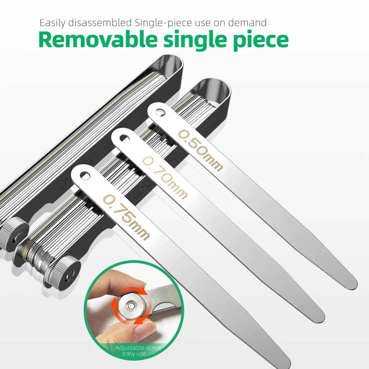 LAOA Feeler Gauge Metric 0.02-1mm Thickness Gauge Set For Measure Sheet Blades Valves Foliage of Valves Spark Plug Gap