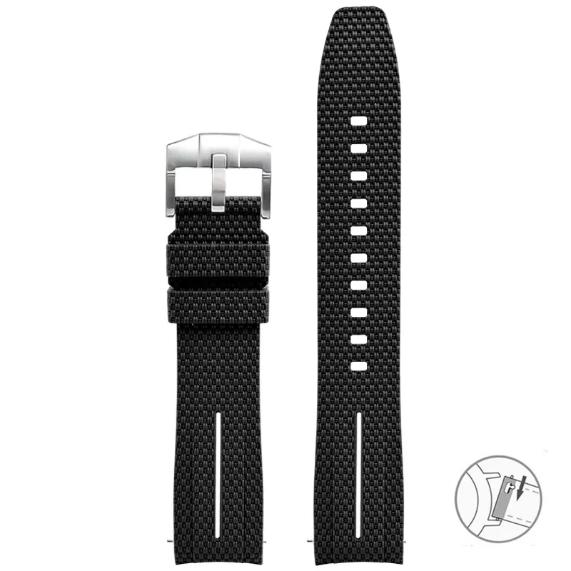 Curved End 20mm Rubber Silicone Quick Release Watch Band