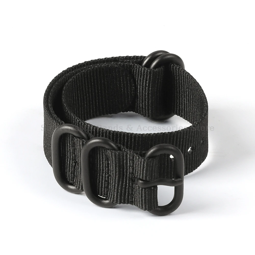 Nylon Fabric Woven Watch Strap with Black Buckle