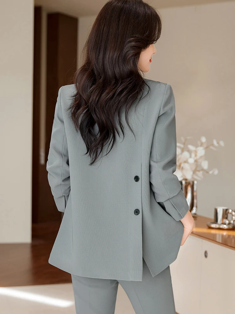 Fashion Professional Women's autumn and winter new long-sleeved suit elegant temperament shows self-confidence