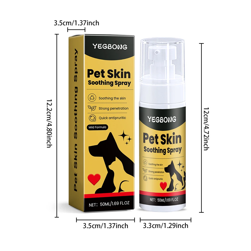 Skin Soothing Spray for Dogs Cat Natural Gentle Pet Skin Soothing Spray Highly Effective Natural Anti-Itch Spray Pet Wound Spray