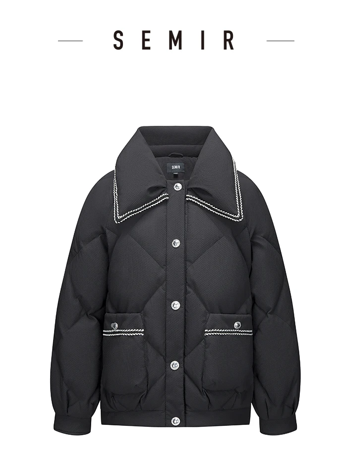 Down Jacket Women Diamond Texture Fragrance Sweet Winter New Raglan Sleeve Lapel Jacket