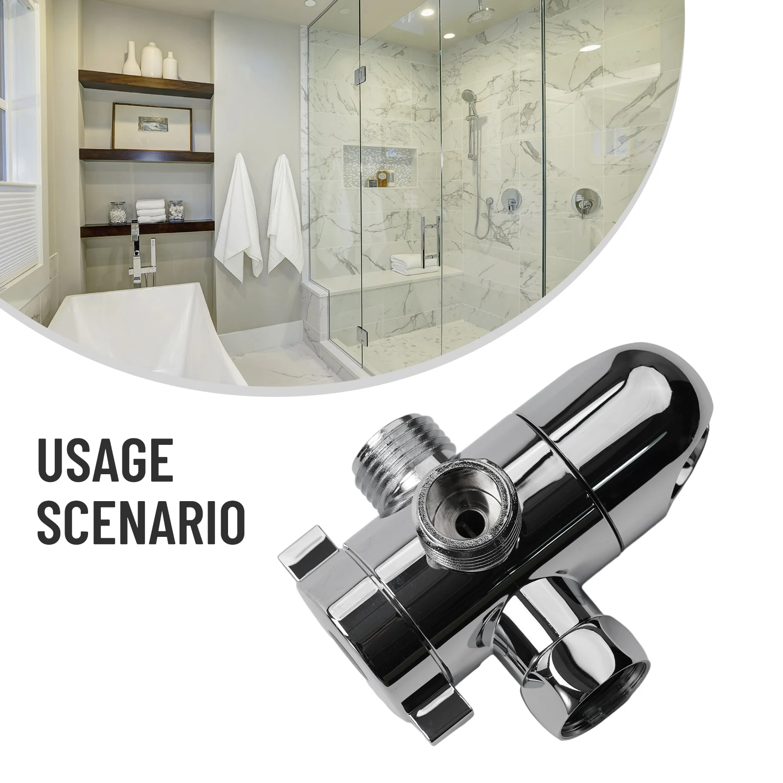 ABS Shower Diverter Valve 1/2 Inch 3 Way Valve Sprayer Water Separator Shower Adapter Connector Bathroom Accessories